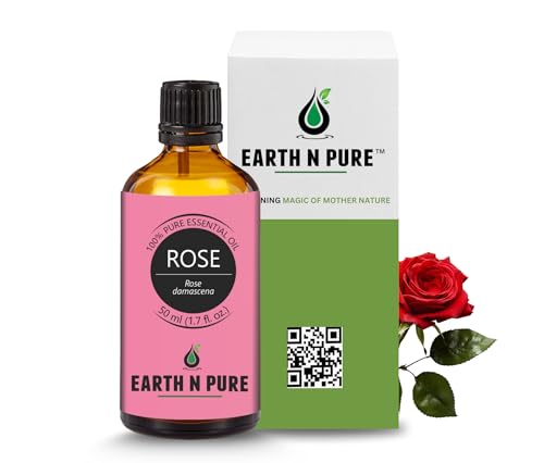 Image of Earth N Pure Rose (Gulab Oil) Essential Oil Natural and Therapeutic 50 ml