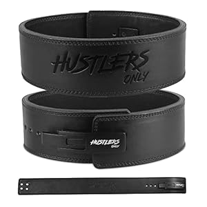Hustlers Only Weight Lifting Belt with Lever Buckle Genuine Leather Gym Belt for Deadlift, Power Lifting, Bodybuilding, Workout Belt 10mm thickness for Back Support, Lifting Belt for Men and Women