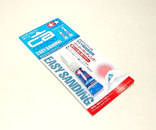 RCECHO Tamiya 87187 Modellfarben und Lackierungen, Tamiya CA Zement, einfaches Schleifnetz, 3 g