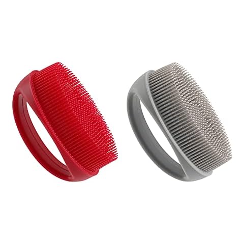 Silicone Body Scrubber 2 Pack, HaetFire Exfoliating Silicone Scrubber Bath Brush for Dry and Wet, Easy to Clean, Lathers Well, Face Body Clean Massager, Skin Exfoliation, Improve Blood Circulation Cover