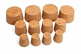 12 Pack Tapered Cork Stoppers (3 Sizes) – Natural Cork Bottle Plugs, for Bottles, Mason Jars & DIY Projects – Reusable, Leak-Resistant, Eco-Friendly Cork Plugs