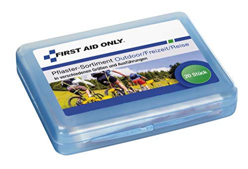 First Aid Only Outdoor/Leisure/Travel Plaster Assortment, Different Sizes and Shapes, 20 plasters, P-10024