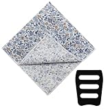 Gsyziux Floral Handkerchief Cotton Pocket Squares for Men Printed Flower Pocket Square for Wedding Party Business (Style-01)