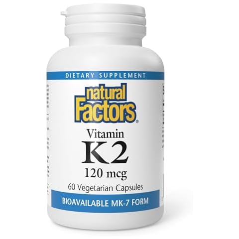 Natural Factors, Vitamin K2 120 mcg, Supports Bone and Vascular Health, 60 Capsules Cover