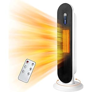 Keramische Ventilatorkachel Met Afstandsbediening, Ventilatorkachel, Energiebesparend, Stil Met Thermostaat, 2 Vermogensstanden, Oververhittingsbeveiliging, Kantelbeveiliging, 24 Uur Timer
