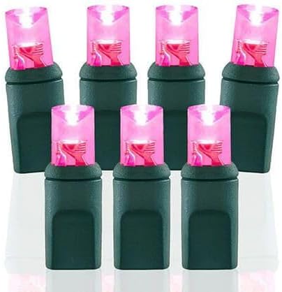 Luces LED de Navidad profesionales para festividades, 50 bombillas, 25 pies, grado profesional, para interiores y exteriores, 0.197 in, gran