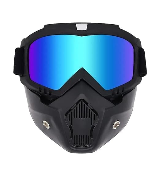 Eagle Enterprise Goggle Mask Anti Scratch UV Protective Open Face & Eyewear Windproof Dirt Shield Adjustable Strap Soft Foam Padded Detachable for Cycling Bike Off Road Racing Riding Unisex