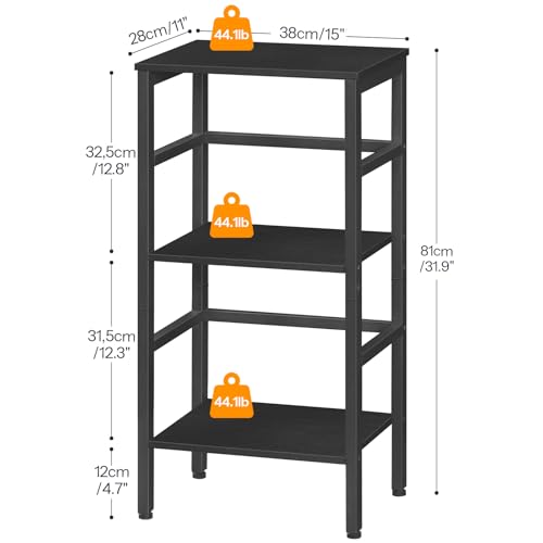 HOOBRO Leiterregal, Standregal, 3 Ebenen Bücherregal, Querstangen-Design, Multifunktionales Ablageregal, Stabiler Metallrahmen… – Ansicht 3