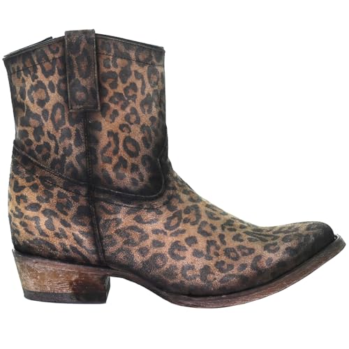 CORRAL Women's Leopard Print Fashion Booties with Round Toe
