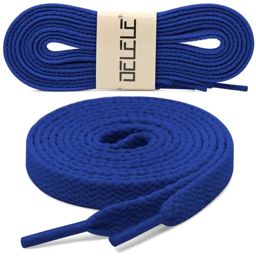 Image of DELELE 2 Pair Super Quality 24 Colors Flat Shoe laces 5 /16 inch Wide Shoelaces for Athletic Running Sneakers Shoes Boot Strings