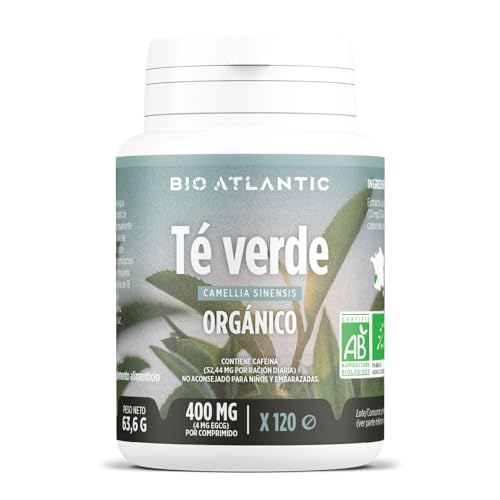 ✿ Té Verde Orgánico - 1200 mg por dosis diaria - EGCG - 120 comprimidos - Alta Concentración, Formato Ahorro, Premium y Vegetal