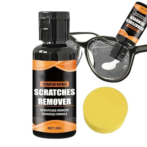 Eliminador de arañazos – Pasta de pulido para gafas, 30 g, con kit de reparación para gafas, relojes y cristales de coche, abrillantador contra arañazos, limpiador de cristales y restaurador