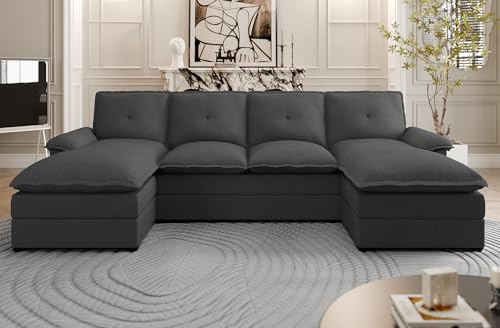 U Shaped Sectional Couches for Living Room,110" Modern Big Sofa