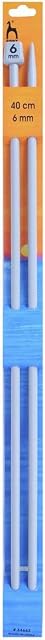 Pony P34663 | ABS Plastic Single Pointed Knitting Needle | 6mm x 40cm | 2 pack