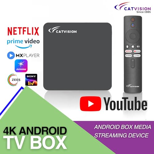 Image of Catvision high-Performance Android | Android v12 | 4GB RAM |32GB ROM | Dual Band Wi-Fi | Bluetooth Remote | BIS Approved