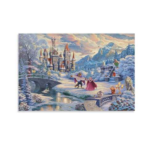 Thomas Kinkade Disney g[}XELPCh fBYj[ Ɩb f炵yCeBOE|X^[  LoXEH[A[g  |X^[ ŉ Ǐ ǂ̊G Ǌ| z[A[g[N20x30inch(50x75