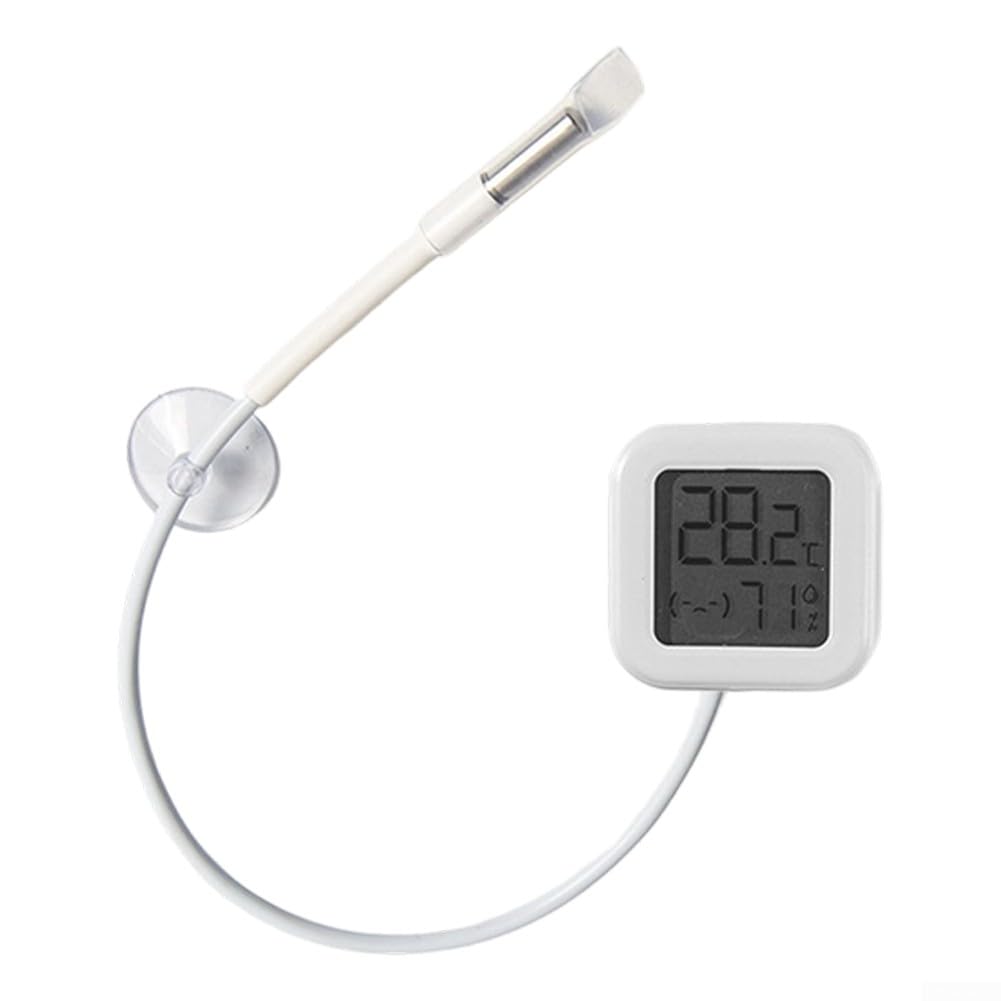Termometro digitale per acquario, misuratore di umidità della temperatura, display LCD, monitor della temperatura dell'acqua dell'acquario, per terrari di pesci e rettili (acqua dolce, 1 m)