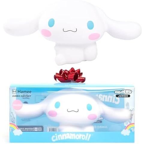 Hamee Sanrio Hello Kitty and Friends Cinnamoroll Jumbo Squishy Toy Slow Rising Cute SquiSHU Sweet Cotton Candy Scented Birthday Gift Bags, Party Favors, Gift Basket Filler, Stress Relief Cover
