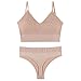 Set da Donna in 2 Pezzi con Scollo a V Senza Cuciture, Reggiseno e Perizoma Senza Imbottitura Color-D5
