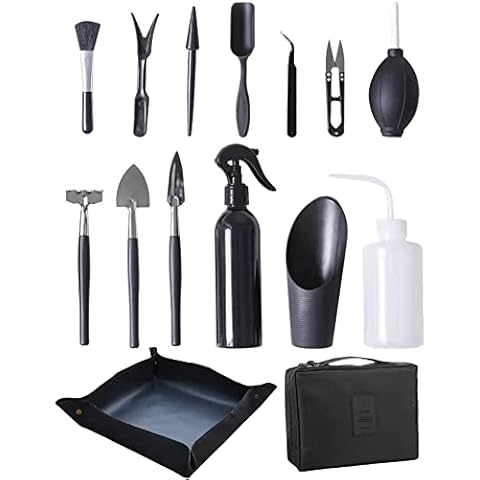 15 Pieces Succulent Plants Tools - Plant Repotting Mat and Storage Bag,Mini Garden Transplanting Tools for Indoor Outdoor Miniature Fairy Flower Plant Care Cover