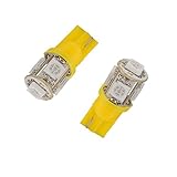 ● Amarillo / Naranja Unipower TMT Leds(TM) Bombillas LED T10 W5W 5 Leds SMD 5050 Amarillo Naranja Intermitentes Interior Coches Motos (Paquete de 2)