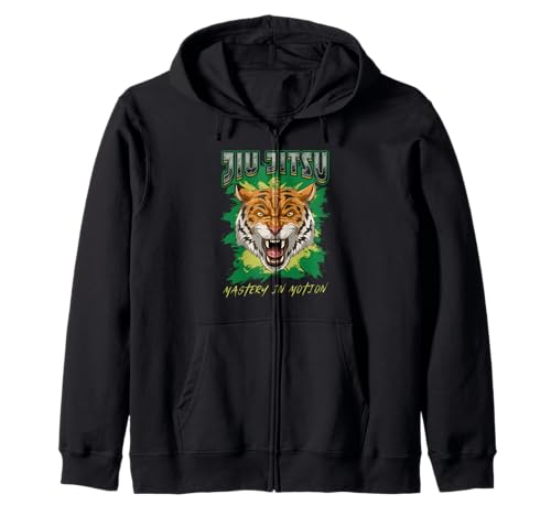 BJJ Mastery In Motion - Grappling Jiu Jitsu Tiger Head Sudadera con Capucha