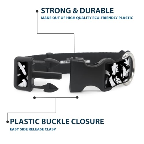 Collar de plástico Buckle Down con clip pc-w30545-nl de águilas negro y blanco estrecho grande 5