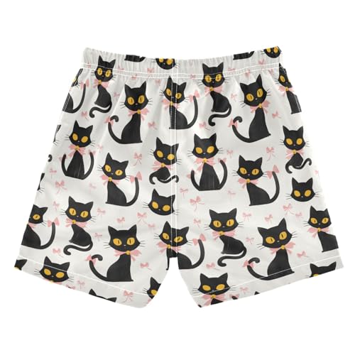 Boys Swim Trunks with Pockets and Quick Dry Fabric,Bow Cat Kids Swimwear Boy Swimsuit 5T2