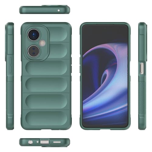 Image of amazon basics Mobile Cover for Vivo Y27 4G | Full Camera Protection | Liquid Silicon Case | Flexible Bumper Case for Vivo Y27 4G (Green)
