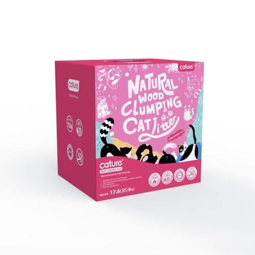 Cature Arena Natural para Gatos, Aglomerante de Madera, Control de Olores, 8 kg,Arena de Madera 100% Natural para Gatos