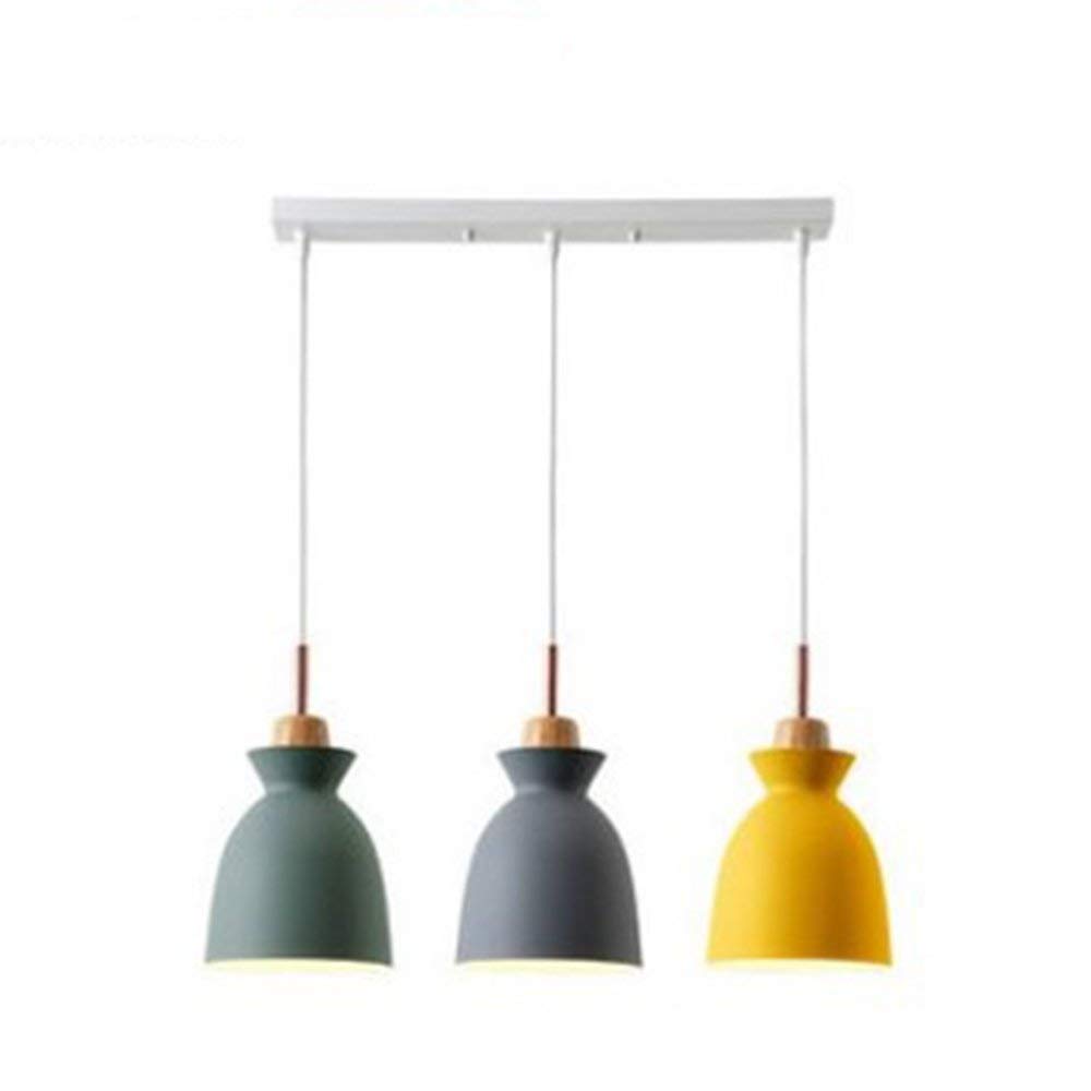 Creative Pendant Light 3 Lamp Modern Macaron Chandelier Hanging Lamp Iron Wood Lampshade Decorative Indoor Lighting Dining Table Studio Living Room Kitchen Bar Restaurant Height Adjustable E27*3