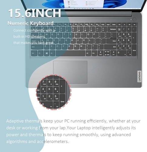 Image of Lenovo IdeaPad 15.6-inch Laptop Computer - Anti-Glare FHD Display, i5-1235U Processor(beat i7-1135G7), 16GB RAM, 512GB SSD, 10H Long Battery Life, HD Webcam, Wi-Fi 6, Windows 11 Pro, with Laptop Stand