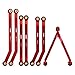 INJORA High Clearance Chassis Links Set for SCX24 Bronco JLU AXI00002 C10 AXI00001 Axial 1/24 RC Crawler Carï¼ˆRedï¼‰