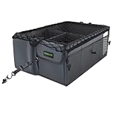 Drive Auto Products Car Trunk Storage Organizer with Straps and Cargo Net Cover, Original Gray
