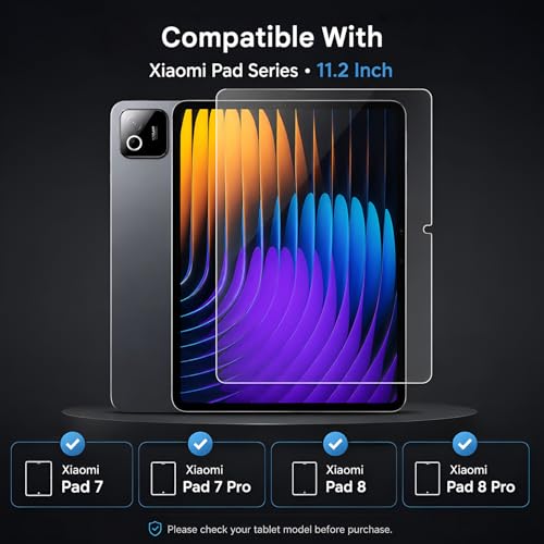 Image of HUMBLE Premium Tempered Glass for Mi Pad 8 / Pad 8 Pro / 7 / Pad 7 Pro 11.2 Inch 2024 | Clear HD Finish | 9H Durable Protection | Precision Edge Fit | Smudge Resistant | Scratch Defense | Quick Bubble Free Setup