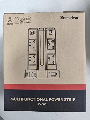 Tower Extension Lead with USB Slots, (13A 3250W) Surge Protection Extension lead with 4 Control Switch, 8 AC Outlets & 4 USB Ports Plug Extension Socket, Extension Cable 3M for Office, Home, Kitchen Tower Extension Lead with USB Slots, (13A 3250W) Surge Protection Extension lead with 4 Control Switch, 8 AC Outlets & 4 USB Ports Plug Extension Socket, Extension Cable 3M for Office, Home, Kitchen