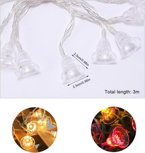 Image of K D Plastic Bell String Fairy 15Led Lights Outdoor and Indoor for Home Decoration Light, Diwali Lights & Christmas, Party (Warm White, Corded Electric), 3 Meters
