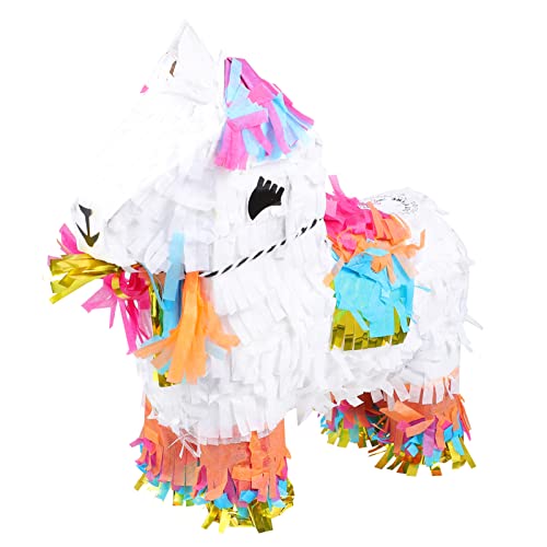 CLISPEED Caja de de piñata fiesta de cumpleaños de juguete para romper piñatas piñata hit juguete piñata de cumpleaños juguete piñata en forma de caballo papel Vistoso