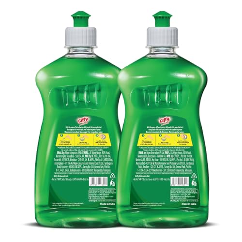 Image of Giffy Concentrated Liquid Dish Wash Gel with Turbo Boosters P02 (Green Lime, 475 ml)