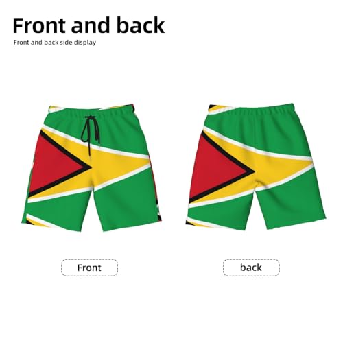 Flag of Guyana Youth Beach Pants, Soft and Breathable, with Drawstring Waist, Suitable for Sports and Leisure.2