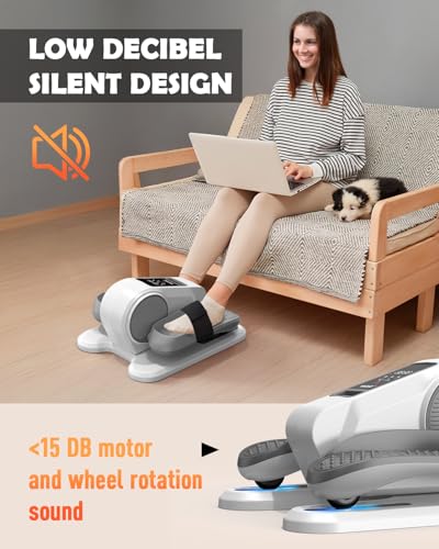 Image of Yagud Under Desk Machine, Electric Elliptical Leg Exerciser for Senior, 13 Adjustable Speeds Quiet and Portable Seated Pedal Exerciser for Training with Remote Control