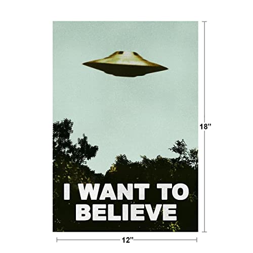 I Want to Believe Poster 90s Room Decor UFO Alien SciFi Fantasy Horror Cool Wall Art Print Poster 12x18 by Poster Foundry - Used condition - Image 4