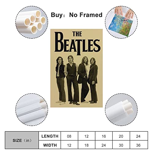 Poster vintage The Beatles – Peinture murale décorative sur toile – Impression d’art moderne pour chambre à coucher – 30… - Les Beatles, Paul McCartney, John Lennon, RIngo Starr, George Harrison Poster vintage The Beatles - Peinture murale décorative sur toile - Impression d'art moderne pour chambre à coucher - 30… – Image 3