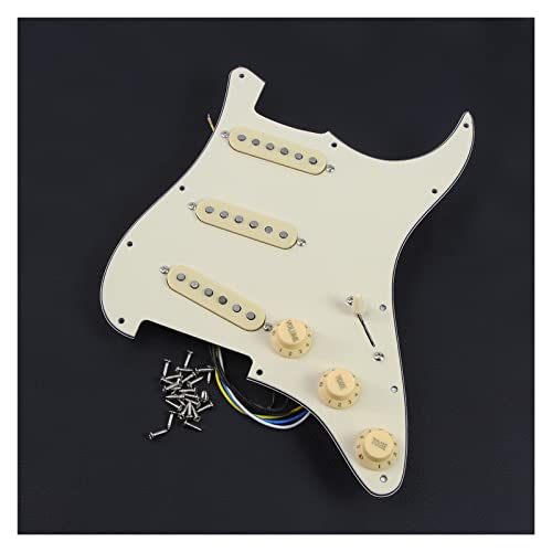 BIPROS 5 Pickguard SSS précâblé Guitare Pickguard décalés micros 50/50/52mm for Guitare FD Strat (Color : Nero) - Les Beatles, Paul McCartney, John Lennon, RIngo Starr, George Harrison BIPROS 5 Pickguard SSS précâblé Guitare Pickguard décalés micros 50/50/52mm for Guitare FD Strat (Color : Nero) – Image 4