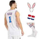 Men's Basketball Jersey Lola 10 Bugs 1 Space Movie 90S Hiphop Clothing Shirt for Cosplay （1# X-Large）