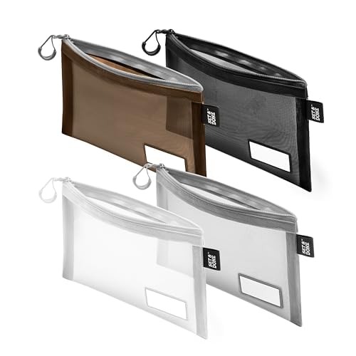 Midnight Truffle 4-Pack Mesh Organizer Bags for Travel Makeup