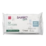 Bambo Nature Aqua Wet Wipes, 1 Pack (52 Wipes), 99% Water, Sensitive Skin Safe, Extra Soft Baby Wipes with 100% Veocel Viscose, Irritation Free for Delicate Skin, Fragrance Free, Ideal for Daily Use