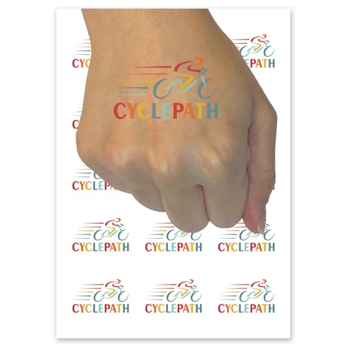 Cyclepath Bike Riding Cycling Temporary Tattoo Water Resistant Fake Body Art Set Collection - 15 2" Tattoos (1 Sheet)