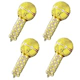 DEERMON Hip Hop Theme Gold Microphone Aluminum Foil Balloons, 4 Pack Inflatable Rock Star Blow up Microphone Balloon For Birthday Wedding Cosplay 80s 90s Musical Concert Themed Party Decoration