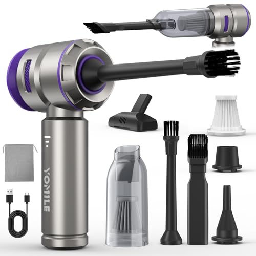 Electric air Duster - 2 in 1 210000RPM Brushless Air Duster & 21000PA Car Vacuum 9000mAh Battery Air Blower Wireless Handheld Vacuum for Car,Office and Home